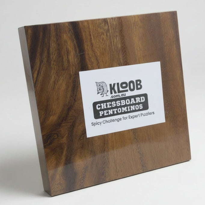 Wooden box with a KLOOB label on a white background