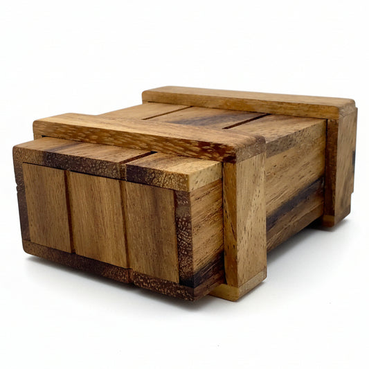 Wooden box on a white background