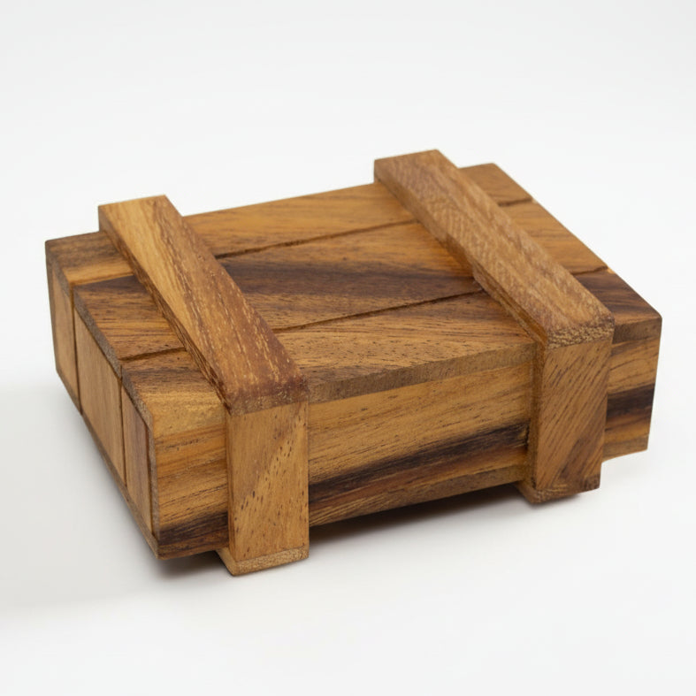 Wooden box on a white background